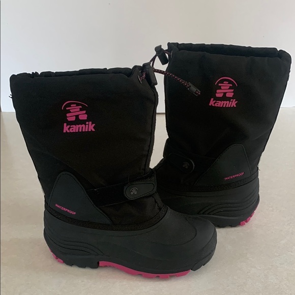 Kamik Kids Black and Pink Snow Boots - Picture 3 of 8